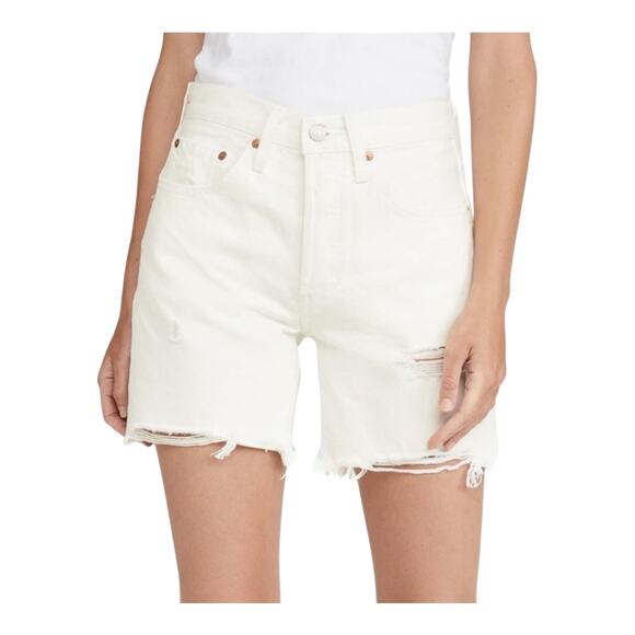 Levi's 501 Whiteboard High Rise Fitted Shorts Women's Plus Size: 16 W NWT‎ - Picture 1 of 16